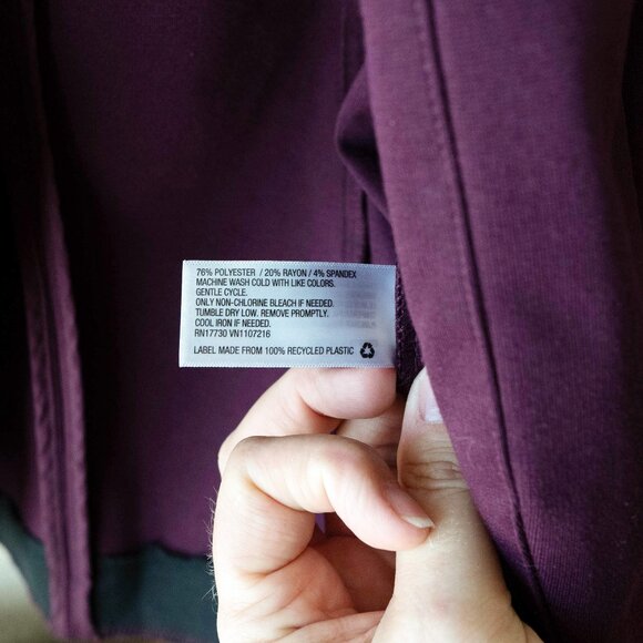 Merona Blazer Sz M Purple Open Front Pockets Stretchy Contemporary Chic - Picture 4 of 4